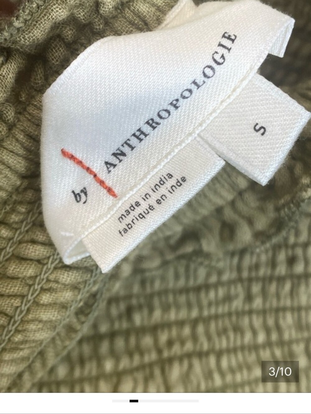 By Anthropologie S Olive Green Strapless Double Gauze Maxi Dress Boho Tiered - Picture 4 of 10